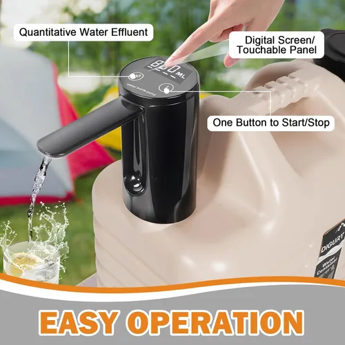Miniatura 3 de Jarra de agua de 5 galones con dispensador de agua eléctrico Bomba de agua recargable tipo C de 2000mAh automática Bomba de agua libre de BPA