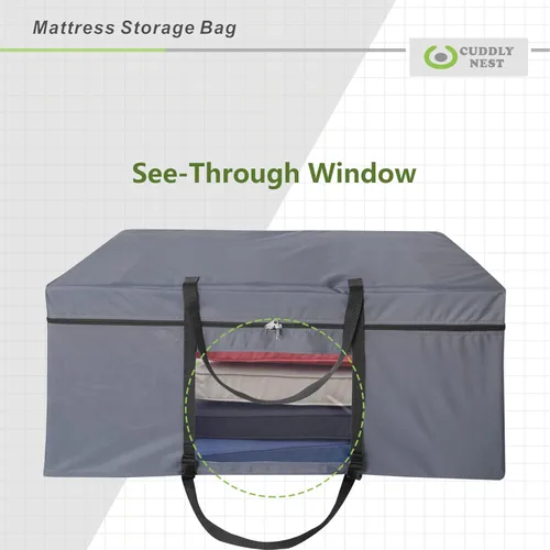Miniatura 5 de Cuddly Nest Bolsa de Almacenamiento para Colchón Plegable - Funda de Transporte Resistente para Cama de Invitados Tri-Fold