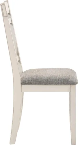 Miniatura 5 de New Classic Furniture Maisie - Silla auxiliar de madera con asiento de poliéster (juego de 2), color blanco