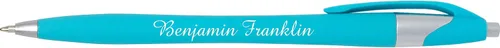 Miniatura 4 de ExpressDesigns™ - Bolígrafos de tinta de colores personalizados Soft Touch Colores de tinta de neón Mensaje impreso personalizado de elección