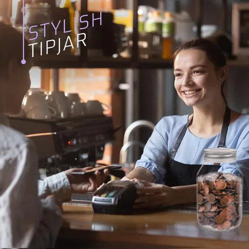Miniatura 5 de kitchentoolz Tarro grande con punta de banco de monedas con tapa plateada ranurada con capacidad para más de $300 en monedas, utilizado para hucha
