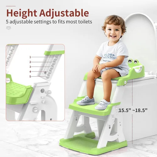 Miniatura 5 de Asiento de entrenamiento para ir al baño, inodoro de entrenamiento 2 en 1 mejorado para niños pequeños, asiento de inodoro para niños pequeños