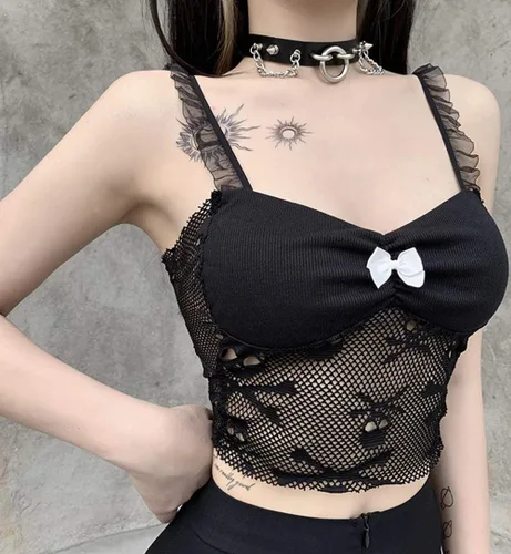 Miniatura 5 de Tops cortos bordados de verano para mujer