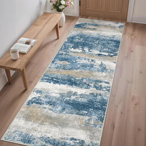 Miniatura 117 de GENIMO Alfombra antideslizante de 2 x 6 pies, lavable para pasillos de cocina, alfombras de cocina modernas abstractas, alfombra ligera de pelo bajo