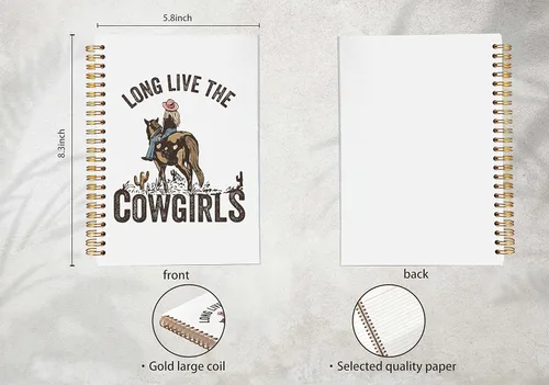 Miniatura 5 de Cuaderno occidental, regalos de vaquera, cuaderno de larga vida a las vaqueras, regalos occidentales para mujeres, cosas de vaquera occidental