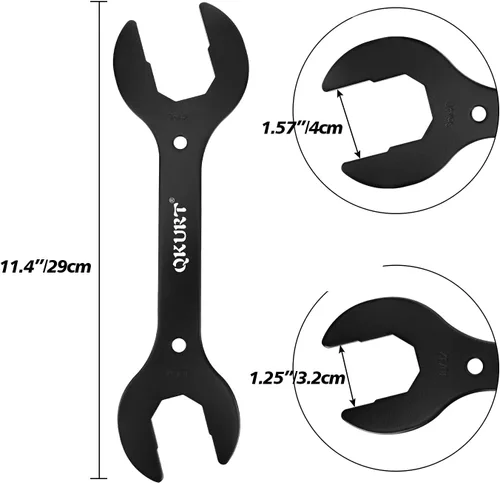 Miniatura 4 de QKURT Llave de auriculares de bicicleta 4 en 1, 30/32/36/1.575 in de alta resistencia para auriculares de bicicleta Negro
