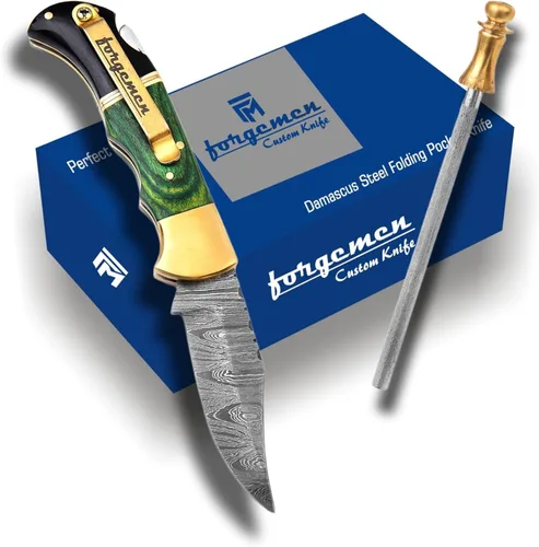 Miniatura 3 de Edición limitada, cuchillo de bolsillo de damasco, cuchillo de bolsillo de damasco con clip, cuchillo de bolsillo para hombres, cuchillo de Madera