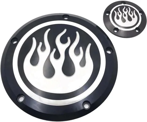 Road King Dyna Sportster Street Bob Black Flame Fire Derby - Funda de temporizador compatible con motocicleta H-D FLD FLHR FLHR FLHTC FLHTCU FLSTSB
