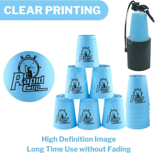Miniatura 3 de Lancisism Juego de 48 tazas de apilamiento rápido, material sin BPA, juego de tazas apilables de entrenamiento deportivo, juego familiar clásico