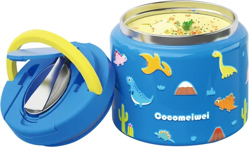 Miniatura 10 de Termo de 11.8 oz para Alimentos Calientes, Termo para Sopa de Acero Inoxidable, Contenedor de Comida Caliente con Cuchara Plegable, Tapa Abatible