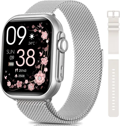 Miniatura 7 de Reloj inteligente para mujer para iPhone Android: 1.85 "Smartwatch con marca/respuesta de llamada de sueño, frecuencia cardíaca SpO2, monitor