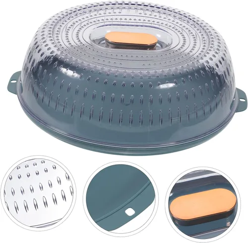 Miniatura 2 de UPKOCH Cubierta transpirable para verduras, bandeja transparente de plástico, cubierta de salpicaduras de microondas, cubierta de alimentos, caja