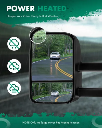 Miniatura 4 de SCITOO Espejos de remolque para Chevy Silverado 2014-2017 para GMC Sierra 1500 2015-2016 para Silverado para Sierra 2500HD 3500HD con control