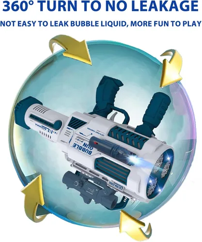 Miniatura 12 de Pistola de burbujas automática Gatling, que produce miles de burbujas por minuto, adecuada para niños y adultos y perfecta para fiestas