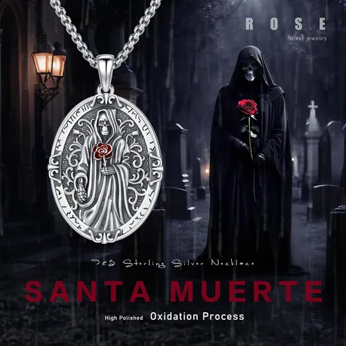 Miniatura 426 de Collar con colgante de plata de ley 925 con medalla de San Patrón, joyería religiosa para hombres y mujeres, con cadena de acero inoxidable 316L