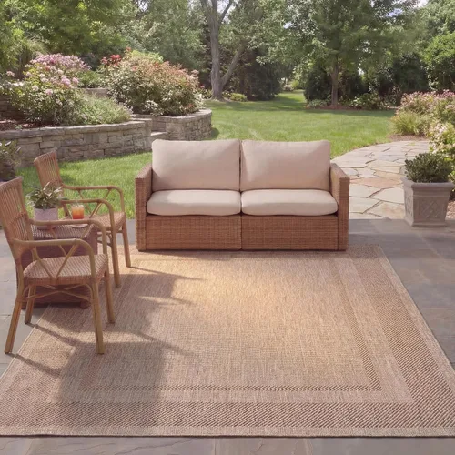 Miniatura 13 de SAFAVIEH Alfombra lavable al aire libre Courtyard Collection - 2'3" x 5', beige y negro, no desprende pelusa y fácil de limpiar, ideal para patio