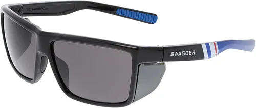 Miniatura 9 de MCR Safety SR218B Swagger SR2 Series Gafas de seguridad con almohadillas de goma termoplástica y protectores laterales desmontables, marco negro