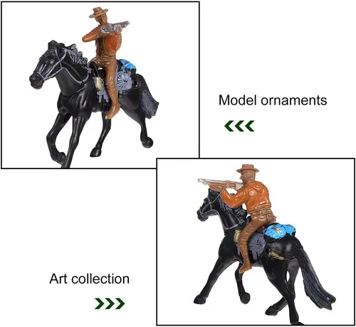 Miniatura 5 de Figuras occidentales, figuras de acción modelo, equitación de plástico indios, figuras de juego, 8 piezas