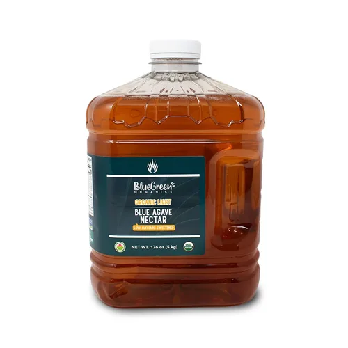 BLUE GREEN ORGANICS - Néctar de agave azul claro, 176 onzas (1 galón) a granel | Edulcorante natural orgánico con bajo índice glucémico USDA para