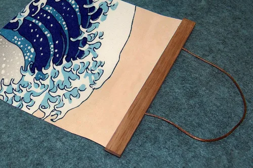 Miniatura 7 de jszip Rollo retro japonés de onda Ukiyo-e, pintura colgante de madera, 39.76 x 15.75 pulgadas