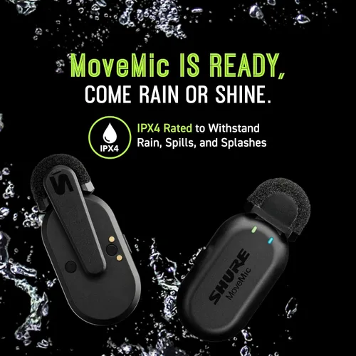 Miniatura 6 de Shure MoveMic One - Micrófono Lavalier Inalámbrico Pro Directo al Teléfono para iPhone y Android, Micrófono Mini Bluetooth, 24 Horas de Carga