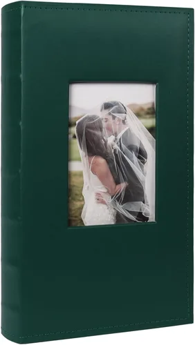 Miniatura 34 de Álbum de Fotos 4x6 para 300 Fotos Cubierta de Cuero PU Página Interior Negra para Álbumes de Boda Libro de Fotos Familiar Bebé Aniversario Bolsillo