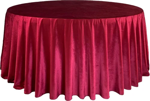 Miniatura 21 de YOUR CHAIR COVERS - Mantel redondo de terciopelo de 132 pulgadas - Mantel de lino azul polvoriento para mesas redondas estándar Azul empolvado