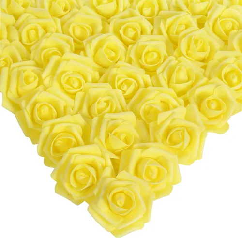Miniatura 14 de Rosas artificiales, 200 piezas de cabezas de flores de rosas artificiales para manualidades, rosas de espuma de 1.97 pulgadas, cabezas de rosas Rosa