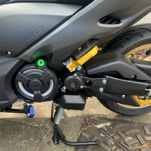 Miniatura 3 de ESPEEDMTC para YAMAHA Fazer FZ-1 FZ-6 FZ-6R FZ-8 FZ-8S FZ-25 Pasapiés trasero Pasapiés Pasador Pasador Ampliador Pedal CNC Reposapiés de aluminio