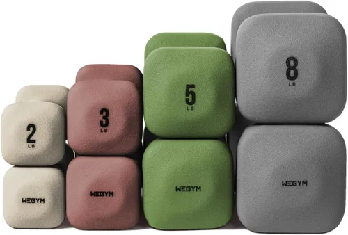 Miniatura 19 de WeGym SafeGrip Square Dumbbells with Anti Slip Handles, Aesthetic Free Weights for Home Workouts, Stable Design Prevents Rolling during Floor