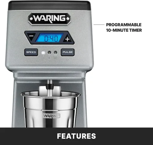 Miniatura 4 de Waring Commercial WDM120TX Mezclador de Bebidas de Servicio Pesado Individual con Husillo de 1Hp, Temporizador de Cuenta Regresiva, Pantalla