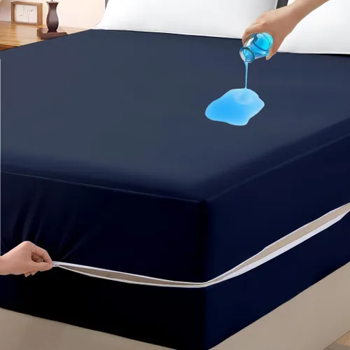 Miniatura 13 de Protector de colchón tamaño completo, funda 100% impermeable con cremallera, 15 pulgadas de profundidad, funda de colchón de seis lados para cama