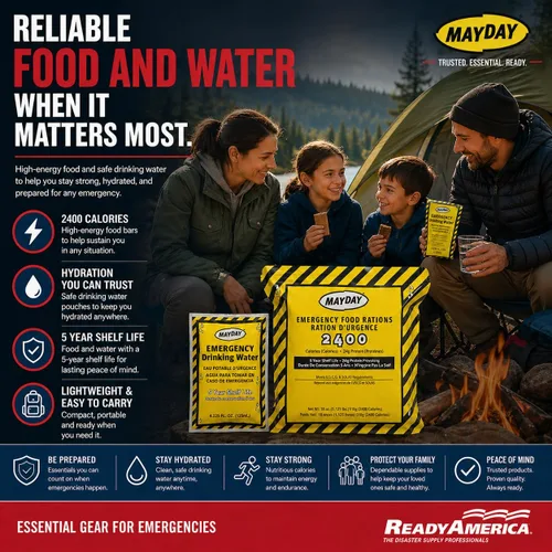 Miniatura 5 de Ready America 70185 kit de emergencia de gran calidad para 1 persona, mochila para 3 días