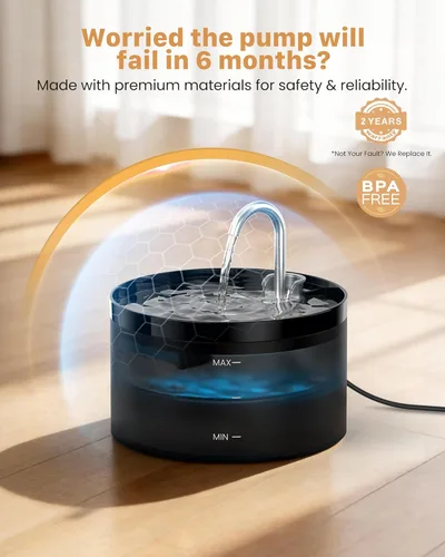Miniatura 2 de Fuente de agua para gatos: fuentes de cuenco para perros, dispensador automático para mascotas, cuencos para beber para perros para interiores