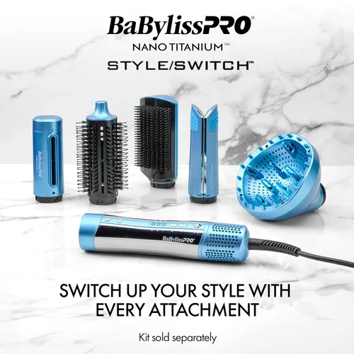 Miniatura 6 de BaBylissPRO StyleSwitch Ionic Multi-Styler, Air Styler and Hair Dryer, Lightweight Hot Air Brush with 5 Attachments, Automatic Dual Voltage