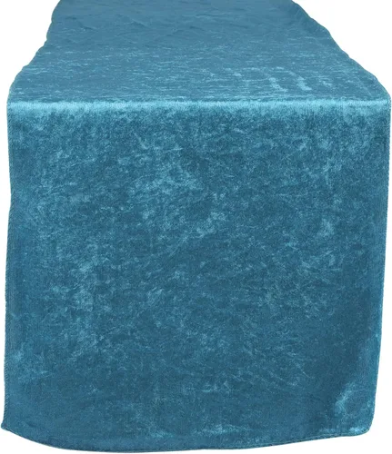 Miniatura 6 de Camino de mesa rectangular de terciopelo de 13 pulgadas de ancho x 108 pulgadas de largo, color verde azulado oscuro para decoración de mesa