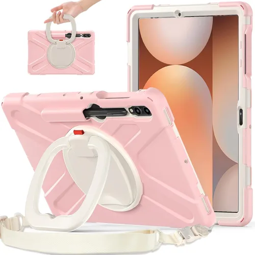 Miniatura 41 de 360 Rotation Case for Galaxy Tab ActivePro/Tab Active4 Pro/Active 5 Pro 10.1" Sturdy Cover Rotate Ring Stand Shoulder Carrying Strap Hand Strap