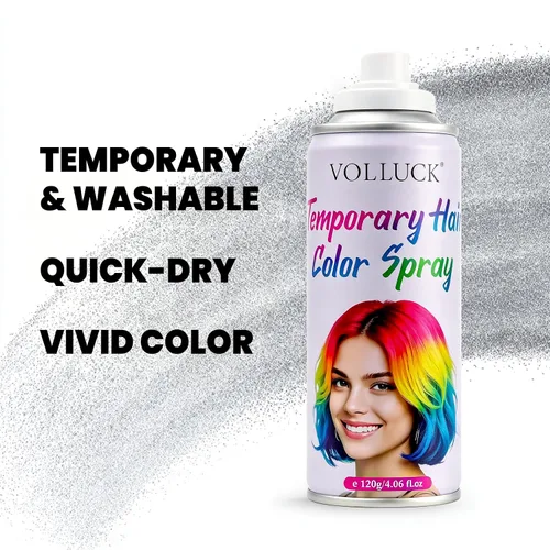 Miniatura 4 de Spray de color gris temporal para el cabello, color plateado, tinte para el cabello de 1 día para niños, mujeres y hombres, color de cera gris