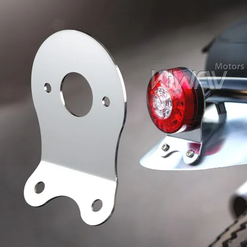 Miniatura 10 de KiWAV Luz trasera redonda/luz de freno LED con soporte de montaje de placa precortada negra