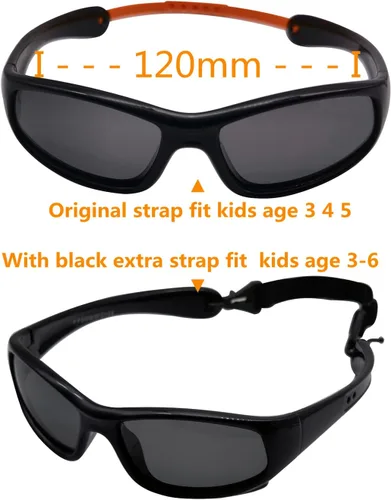 Miniatura 2 de COOLSOME Gafas de sol polarizadas flexibles con protección UV para niños y niñas de 3 a 10 años con correa