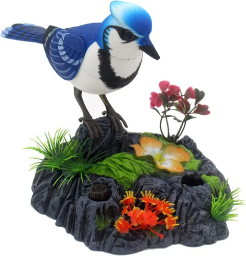 Tipmant Lindos juguetes electrónicos de pájaros, simulación de mascotas, movimiento realista, chirp eléctrico, oficina, hogar, escritorio,