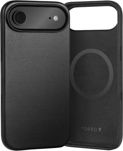 Miniatura 10 de Funda de cuero premium TORRO Compatible con iPhone 17 Pro 6.3” 2025 – Cuero genuino MagSafe Compatible, Funda de parachoques ultra delgada (Negro)