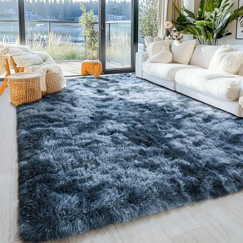 Miniatura 231 de Alfombras de área de 8x10 para sala de estar, alfombra shaggy grande ultra suave y esponjosa para dormitorio, alfombras de felpa mullida Blanco crema