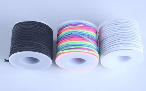 Miniatura 2 de KONMAY 3 rollos de cuerda elástica de goma de 1.5mm, 91 yardas de cuerdas elásticas mixtas para pulseras, collares, joyería y manualidades Mixto