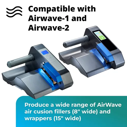 Miniatura 4 de IDL Packaging EcoWave-8.3 Almohadas de aire para embalaje, 15 pulgadas de ancho y 1300 pies de largo con película neutra de CO2 (1 rollo), bolsas
