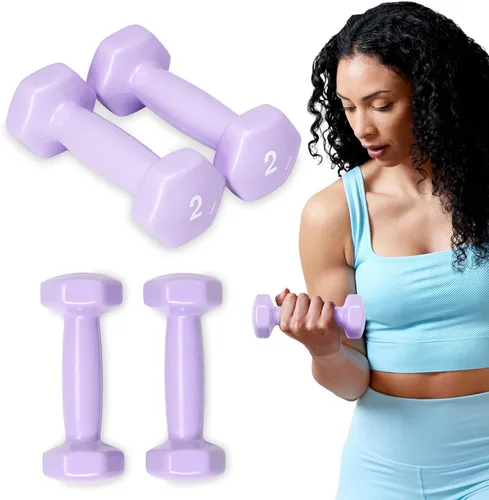 Miniatura 7 de SPRI Juego de 2 mancuernas de mano con revestimiento de vinilo para ejercicio y fitness, equipo de gimnasio en casa, entrenamiento de fuerza, pesas