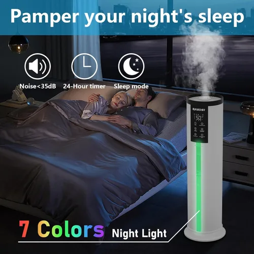 Miniatura 4 de Humidificador, humidificador inteligente de 3.4 galones (13 litros) para dormitorio y hogar, humidificadores de niebla fría de 2000 pies cuadrados