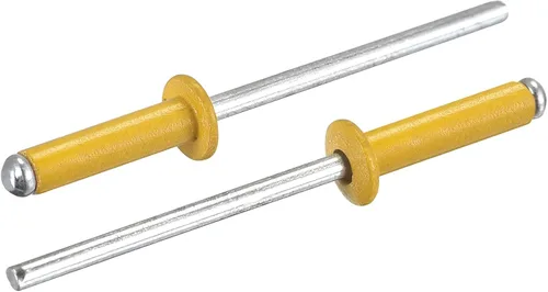 Miniatura 23 de uxcell Remaches ciegos de aluminio, 0.126 in x 0.197 in (1/8 pulgadas x 13/64 pulgadas), remache de extremo abierto, cabeza redonda plana para unir