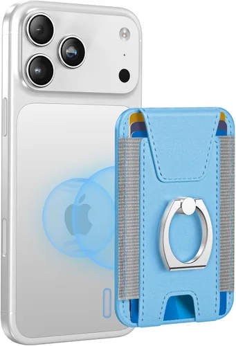 Miniatura 12 de ExtreLife Cartera Magsafe con agarre, soporte para 6 tarjetas, soporte magnético más fuerte para iPhone 17/16/15/14/13/12, cartera magnética