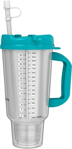 Miniatura 6 de Mugs N Coffee Taza de viaje de 32 onzas – Taza de hospital azul oscuro para bebidas frías – Aislamiento de doble pared, sin BPA, resistente a fugas